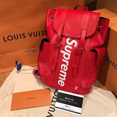 supreme and louis vuitton bag|Louis Vuitton supreme backpack men.